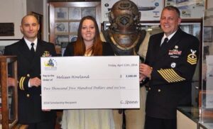 Navy Diver foundation, giant check, lifestyle image