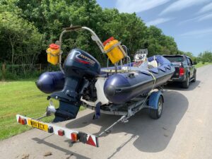 boat on trailer, lifestyle image