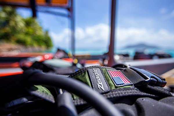 Zeagle logo on Ranger BCD, lifestyle image